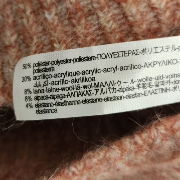 Zara Alpaca Blend Turtleneck Sweater - Blush Pink - Boxy & Oversized Fit - Picture 8 of 13